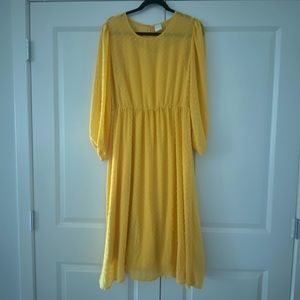 Yellow Midi Dress, size L